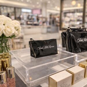 Saks Fifth Avenue Glossy Black Pouch